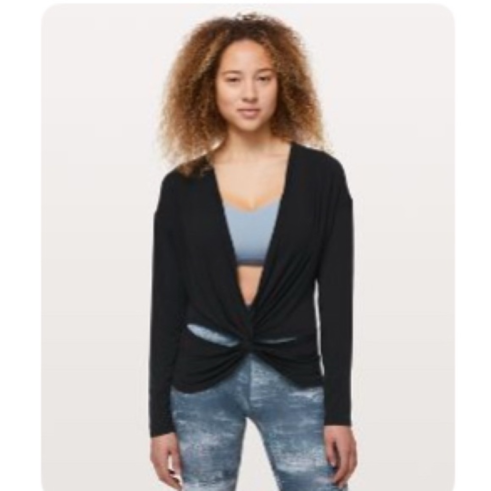 Lululemon Athletica Black Wrap Blouse